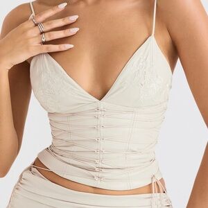 Never worn ANTONELLA OFF WHITE VEGAN LEATHER CORSET